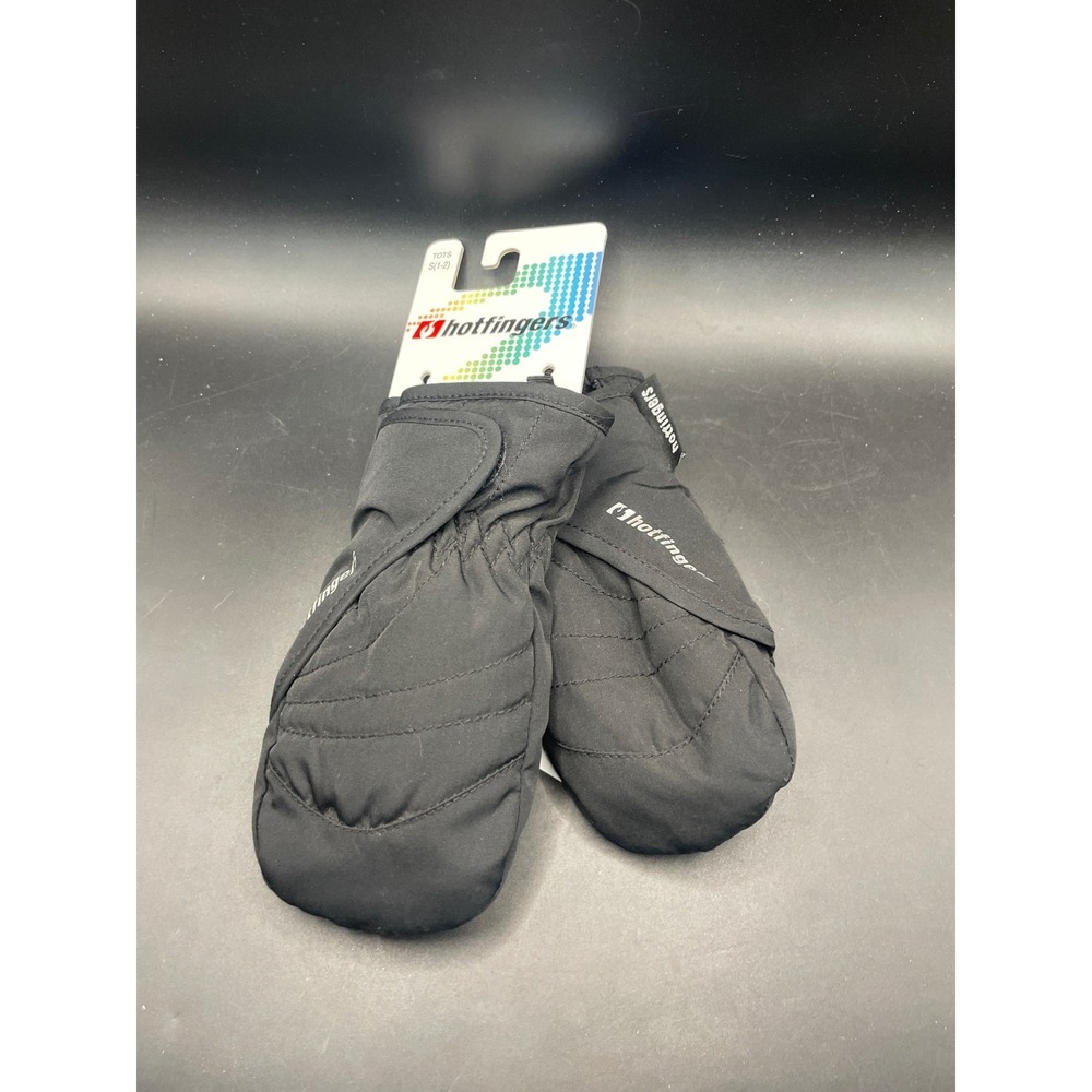 Hotfingers Zip N Slide Toddler Mittens Black Size S 1-2 Winter Snow KC206TD